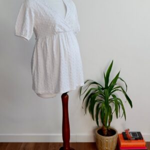 JoJo Maman Bébé White Broderie Maternity Top
